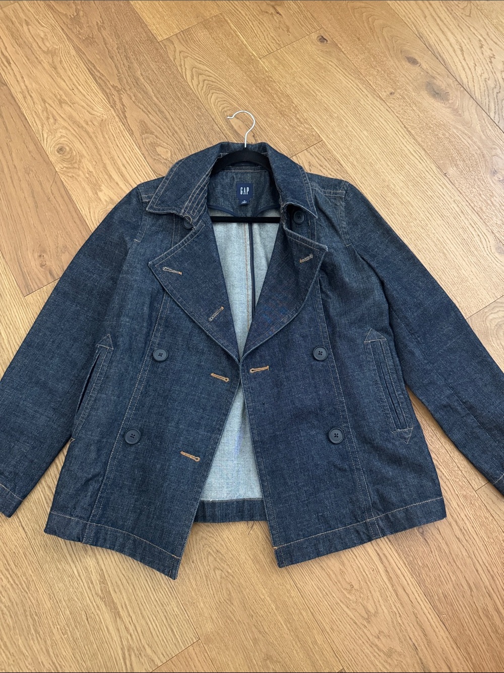 Gap denim pea coat M